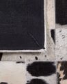 Teppich Kuhfell weiß / schwarz 140 x 200 cm Patchwork Kurzflor KEMAH_742872
