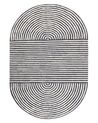 Tapis ovale en laine 140 x 200 cm blanc et gris graphite KWETA_866967