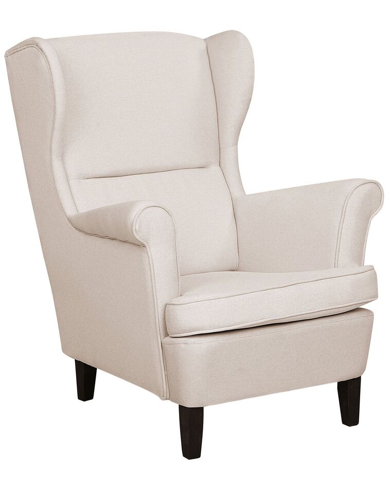 Fabric Wingback Chair Light Beige ABSON_747432