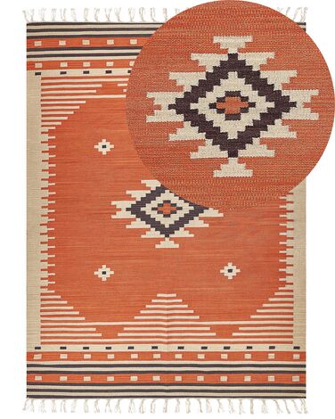 Dywan bawełniany kilim 160 x 230 cm pomarańczowy GAVAR