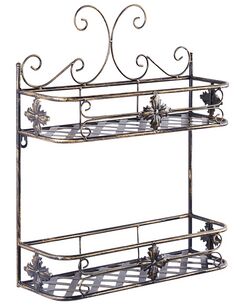 Musta rautainen 2-tasoinen seinähylly MARAYES Musta rautainen 2-tasoinen seinähylly MARAYES