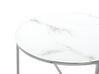 Mesa de centro efeito de mármore branco com prateado QUINCY_757497