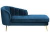 Chaise-longue à esquerda em veludo azul marinho ALLIER_774269