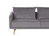 3-Sitzer Sofa Samtstoff grau mit goldenen Beinen MAURA_789182
