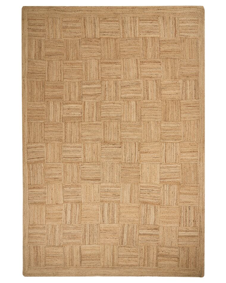 Teppich Jute beige 300 x 400 cm geometrisches Muster Kurzflor ESENTEPE_885060