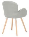 Conjunto de 2 sillas de comedor de poliéster gris claro/madera clara BROOKVILLE_731286