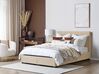 Fabric EU Double Size Bed with Storage Beige LA ROCHELLE_832888