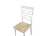 Spisegruppesett bord og 2 stoler hvit/lysetre BATTERS_785919