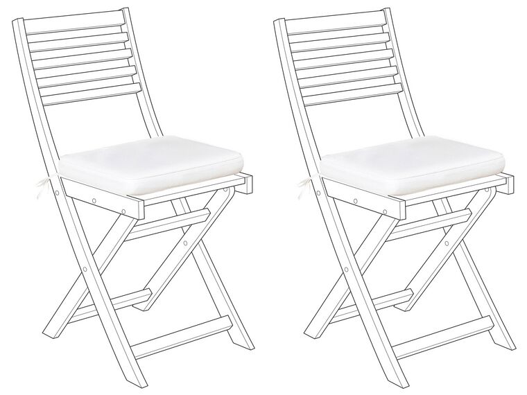 Set of 2 Outdoor Seat Pad Cushions White FIJI_897787