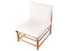 Conjunto esquinero de jardín 5 plazas con sillón de bambú blanco crema CERRETO_909566