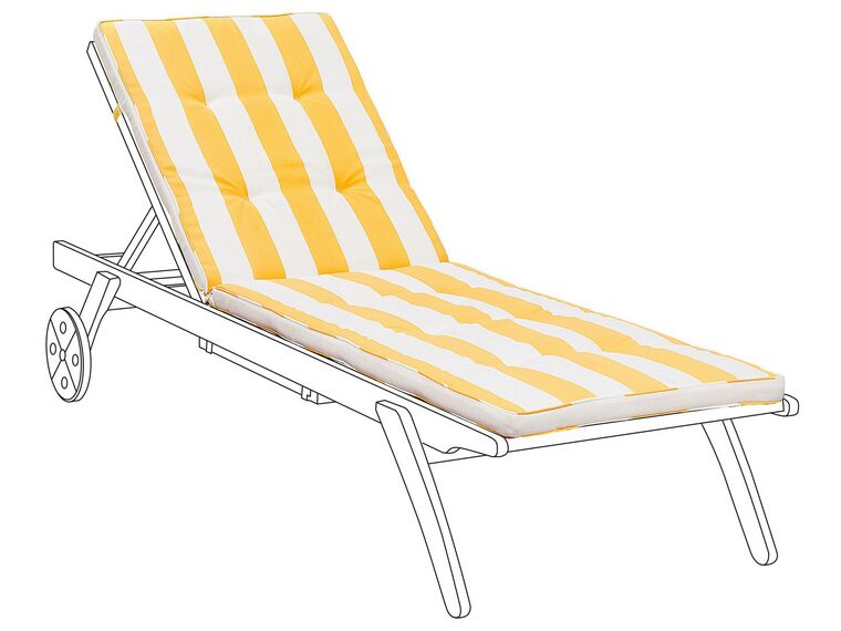  Sun Lounger Pad Cushion Yellow and White CESANA_774945