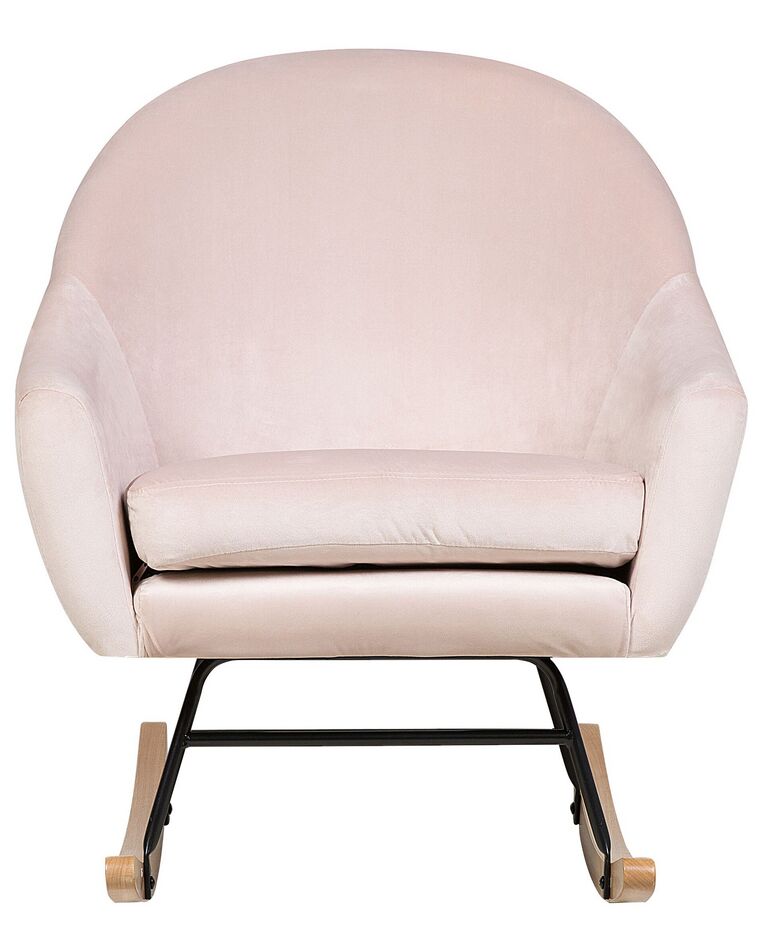 Velvet Rocking Chair Pink OXIE Beliani.co.uk