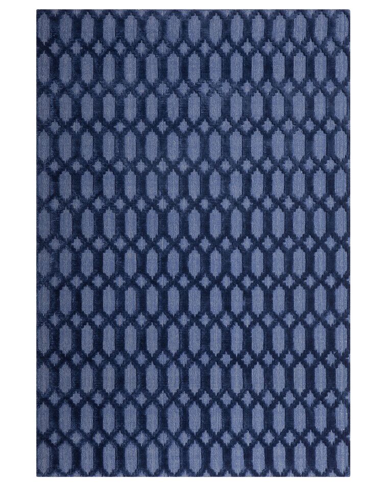 Viscose Rug 140 x 200 cm Navy Blue CIZRE Beliani.hu