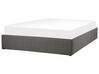 Čalúnená sivá posteľ s úložným priestorom 160 x 200 cm DINAN_721441
