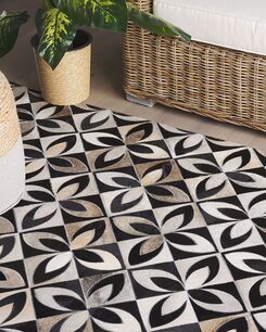 Шкіряний клаптевий килим 140 x 200 см багатоколірний ISHAN Шкіряний клаптевий килим 140 x 200 см різнокольоровий ISHAN