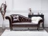 Left Hand Faux Leather Chaise Lounge Brown LATTES_681407