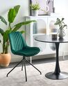 Conjunto de 2 sillas de terciopelo verde esmeralda/negro NAVASOTA_860856