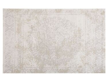 Teppich Baumwolle beige 160 x 230 cm orientalisches Muster Kurzflor BEYKOZ