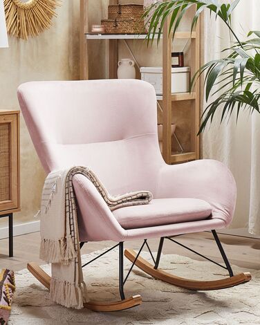 Velvet Rocking Chair Pink ELLAN