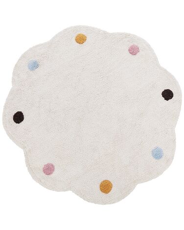 Okrúhly detský bavlnený koberec ⌀ 120 cm béžový DUREVI