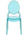 Sada 4 jidelních průhledných plastových židlí v modré barvě MERTON_868875