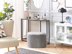 Vaaleanharmaa samettinen rahi säilytystilalla RICHLAND