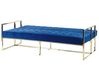 Sofá cama 3 plazas de terciopelo azul marino/dorado MARSTAL_796178