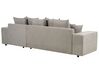 Canapé-lit d'angle à gauche avec rangement en tissu taupe LUSPA_900954