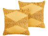 Conjunto de 2 almofadas decorativas em algodão amarelo 45 x 45 cm RHOEO_840131