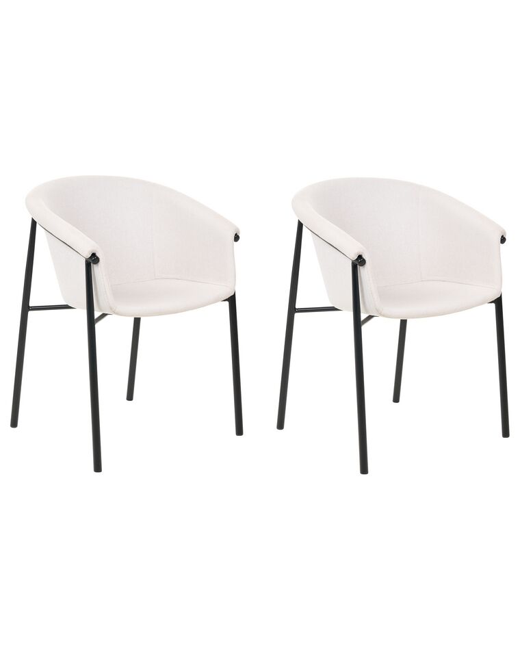 Conjunto de 2 cadeiras de jantar em tecido creme AMES_868271