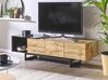 Mueble TV madera clara/negro 160 x 39 cm FIORA_797298