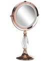 Miroir de maquillage avec LED ø 18 cm rose doré MAURY_813608