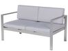 Salon de jardin en aluminium coussin en tissu gris clair table basse incluse SALERNO_679520