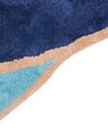Teppich Viskose marineblau / blaugrün 200 x 200 cm Kurzflor KANRACH_904048