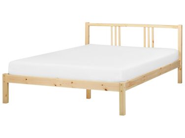 Łóżko drewniane 140 x 200 cm jasne VANNES