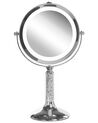 Espelho de maquilhagem prateado com LED ø 18 cm BAIXAS_813701