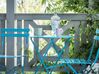Salon de jardin bistrot table et 2 chaises en acier bleu FIORI_698422