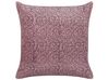 Set of 2 Velvet Cushions Floral Motif 45 x 45 cm Pink ROMNEYA_838219