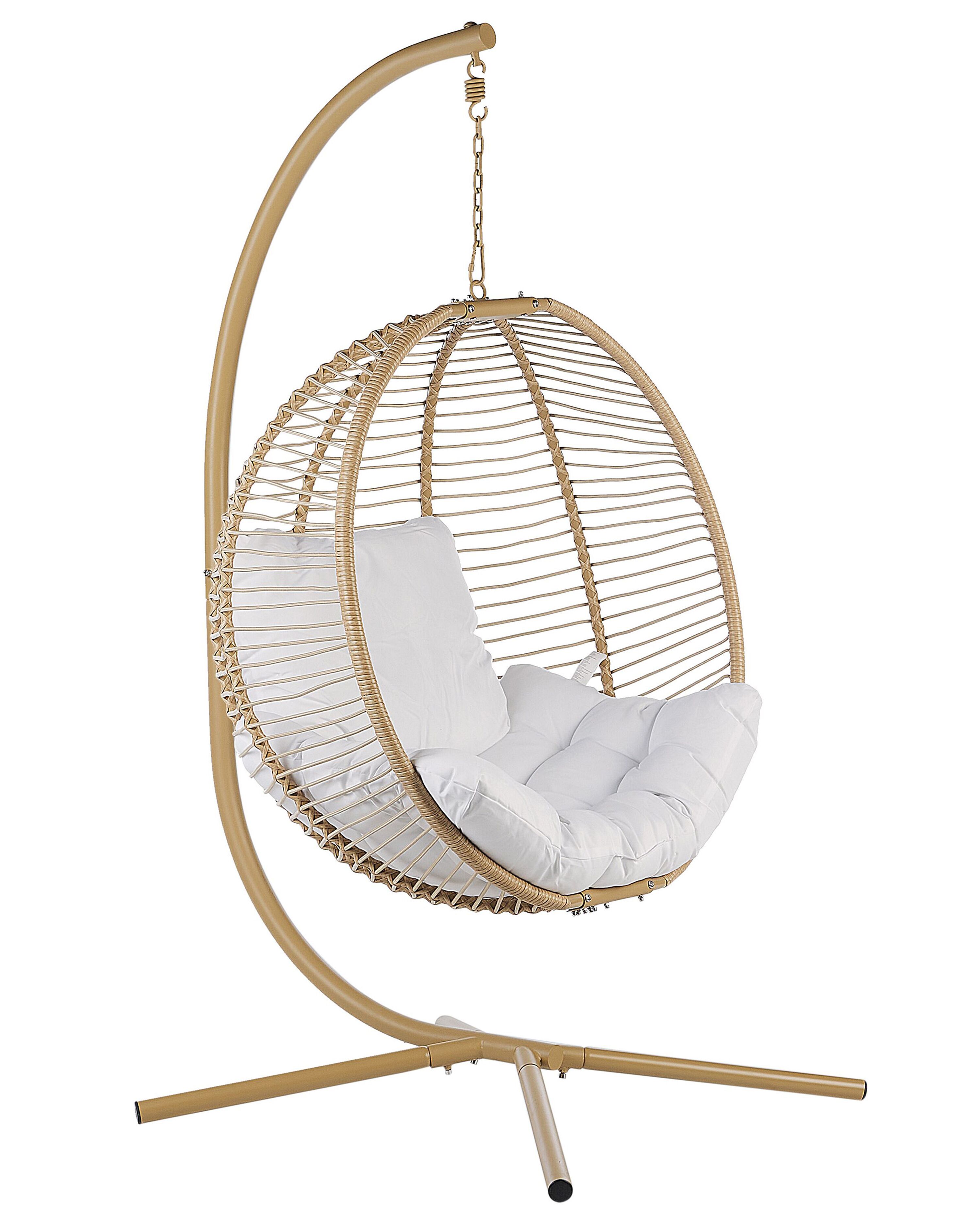 Hängstol med stativ beige ARCO | Beliani.se