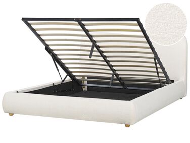 Buklé posteľ s úložným priestorom 160 x 200 cm biela BLAGNAC