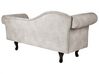 Chaise Longue aus Samt, taupe, links LATTES II_892374