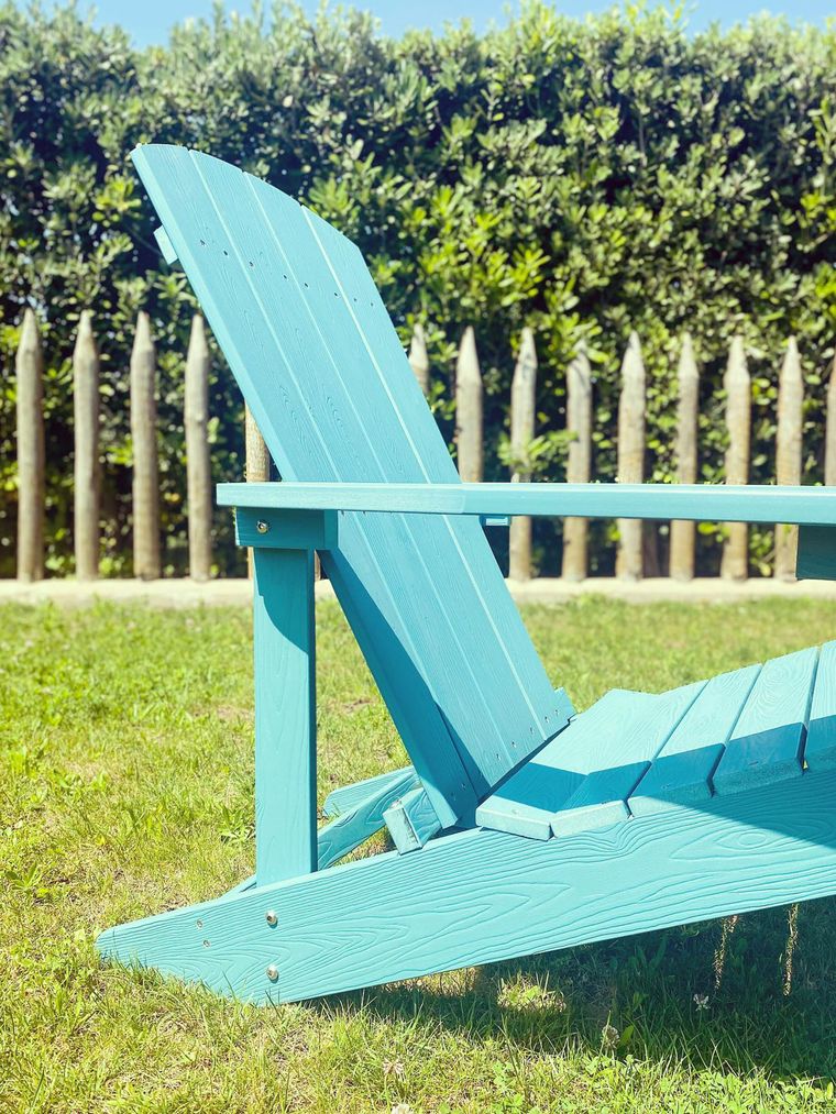 Chaise De Jardin Adirondack Keter – Bleu Turquoise, Style Bois, Sans Entretien