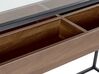 Avlastningsbord med glasskiva 110 x 40 cm mörkt trä/svart WACO_825579