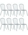 Lot de 8 chaises de jardin bleu clair CALVI_815616