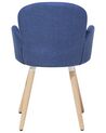 Conjunto de 2 sillas de comedor de poliéster azul marino/madera clara BROOKVILLE_696227