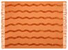 Decke Baumwolle orange 125 x 150 cm geometrisches Muster KHARI_839572