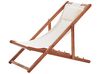 Acacia Folding Deck Chair Dark Wood with Off-White AVELLINO_779440