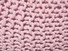 Cotton Knitted Pouffe 50 x 35 cm Pink CONRAD_813942