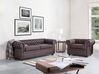 Leather Living Room Set Brown CHESTERFIELD_769445