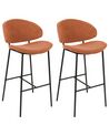  Lot de 2 chaises de bar orange KIANA_908130